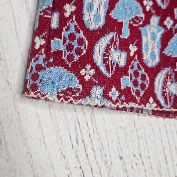 VTG 1960s THE RED EYE Mushroom Print Elastic Waist Shorty Shorts, sz 7 - Picture 3 of 8